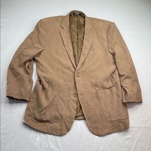 Men's Paul Jones Tan Blazer viscose linen blend size XL two button